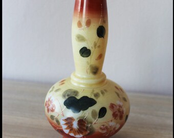 Bohemian Hand Painted Glass Vase