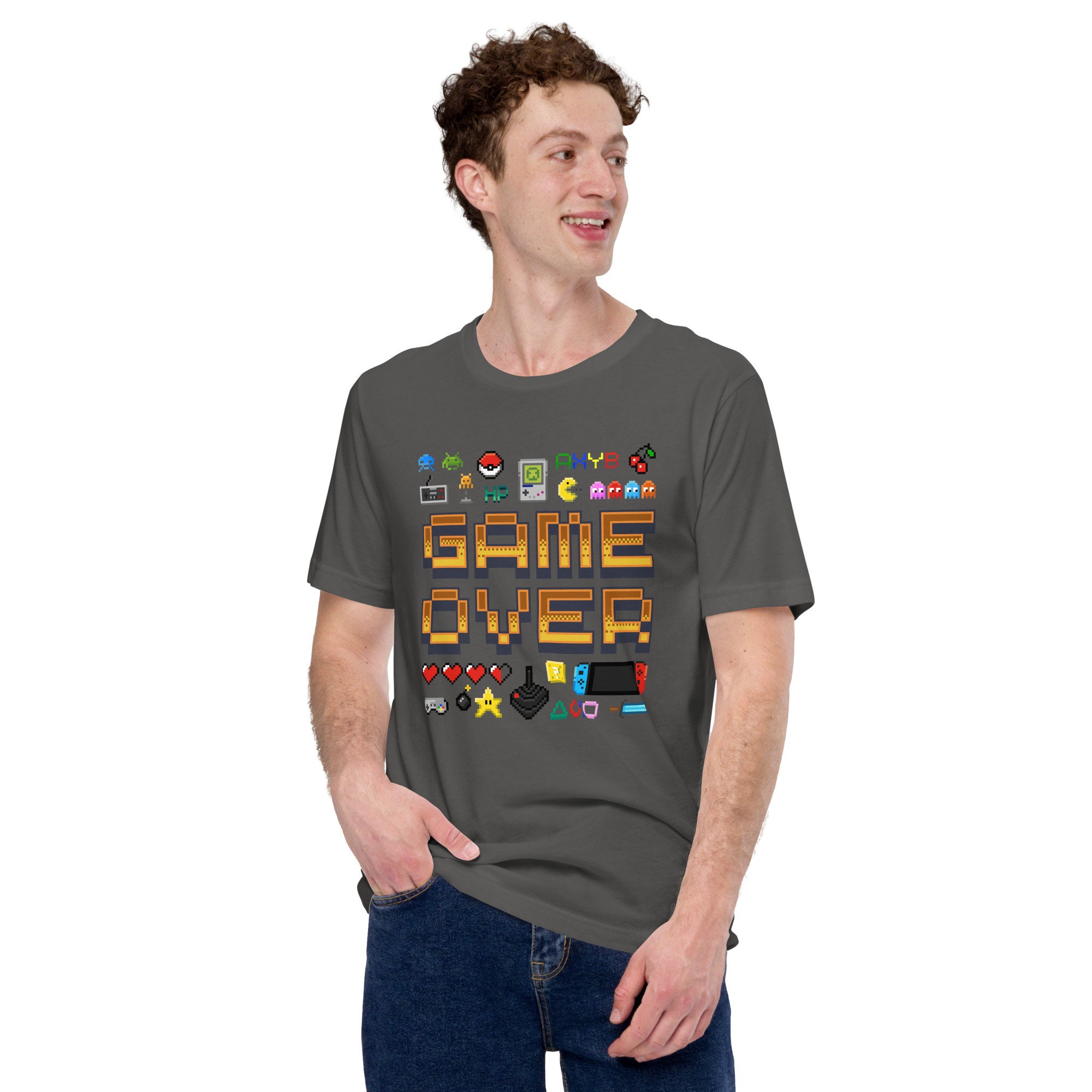 Game Over Pixel Graphic Art T-shirt Fun Gamer Geek Gift - Etsy UK
