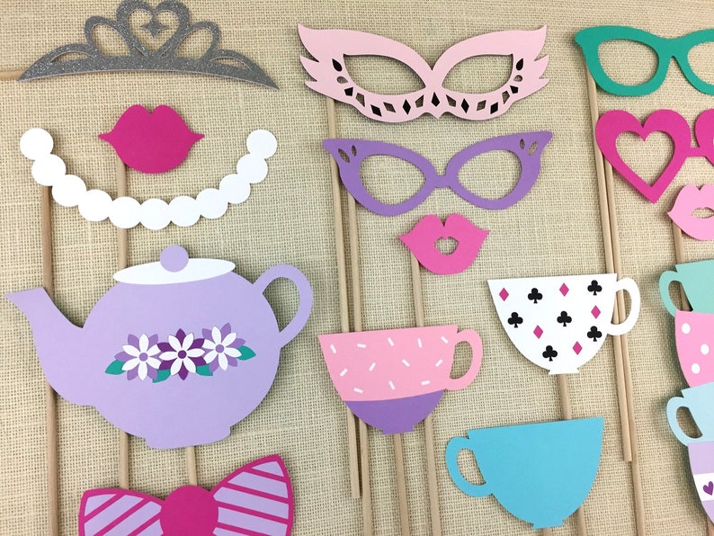Tea Party Photo Booth Props / Princess Tea Time / Ladies Tea Etsy