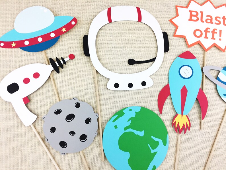 Space Galaxy Photo Booth Props / Astronaut Party / Rocket / Etsy