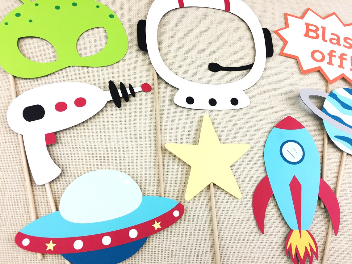 Outer Space Photo Booth Props / Space Themed Birthday Props / | Etsy