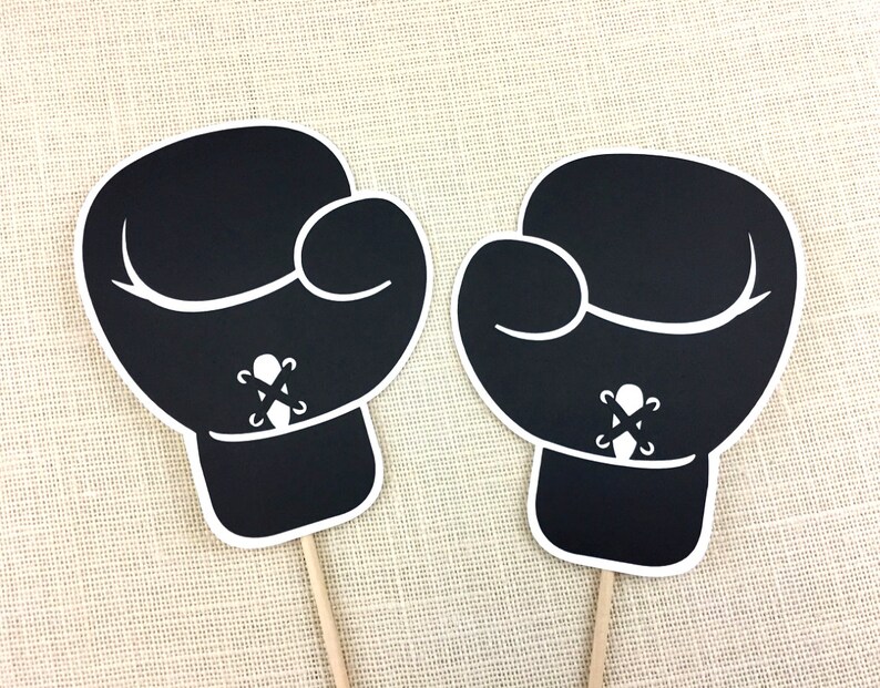 Boxing Champion Photo Booth Props / Black Boxing Gloves / Ko / Etsy