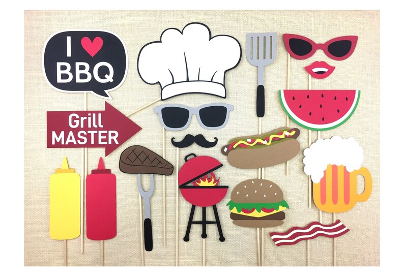 Bbq Party Photo Booth Props / Barbecue Theme / Birthday / | Etsy
