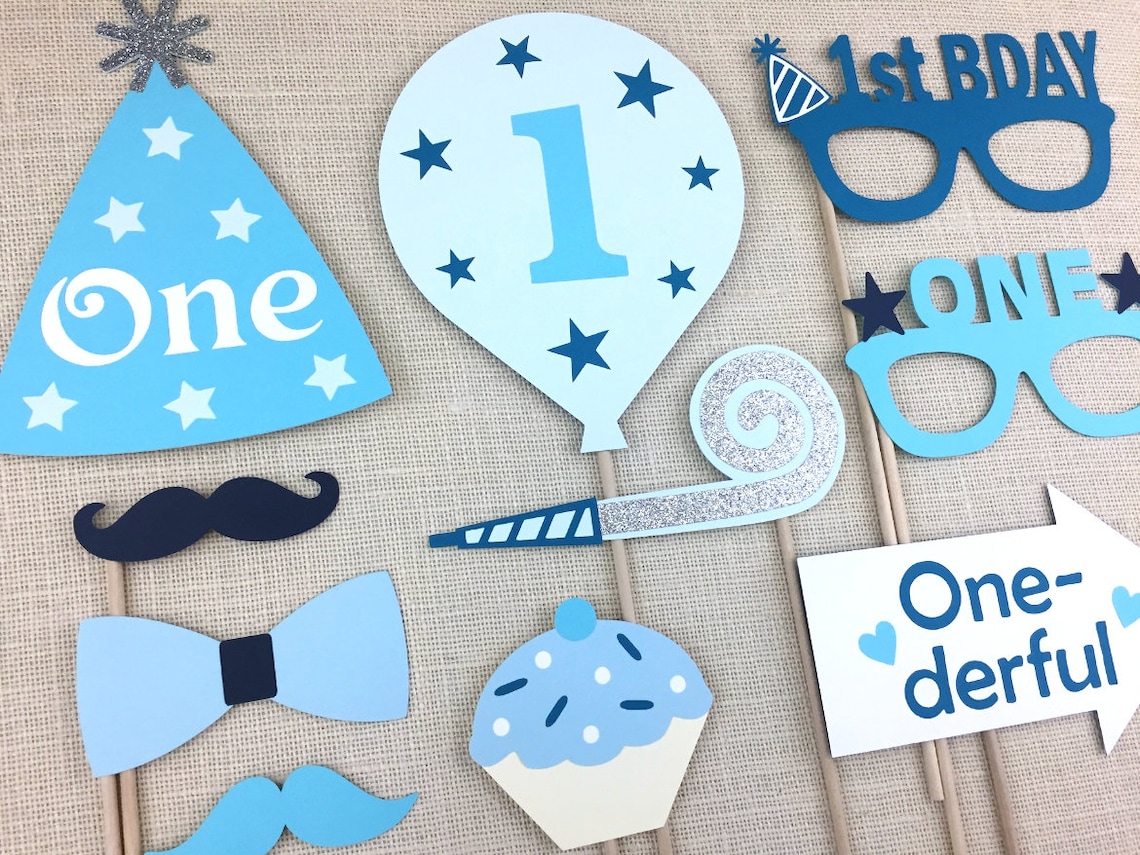 First Birthday Photo Booth Props / One-derful / 1st Bday Party | Etsy