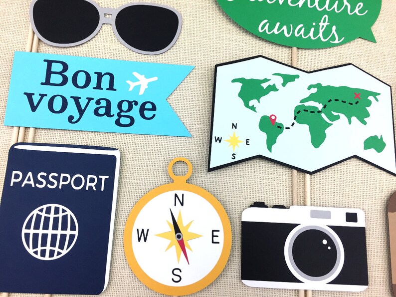 Travel Theme Photo Booth Props / Moving Away Party / Bon Etsy