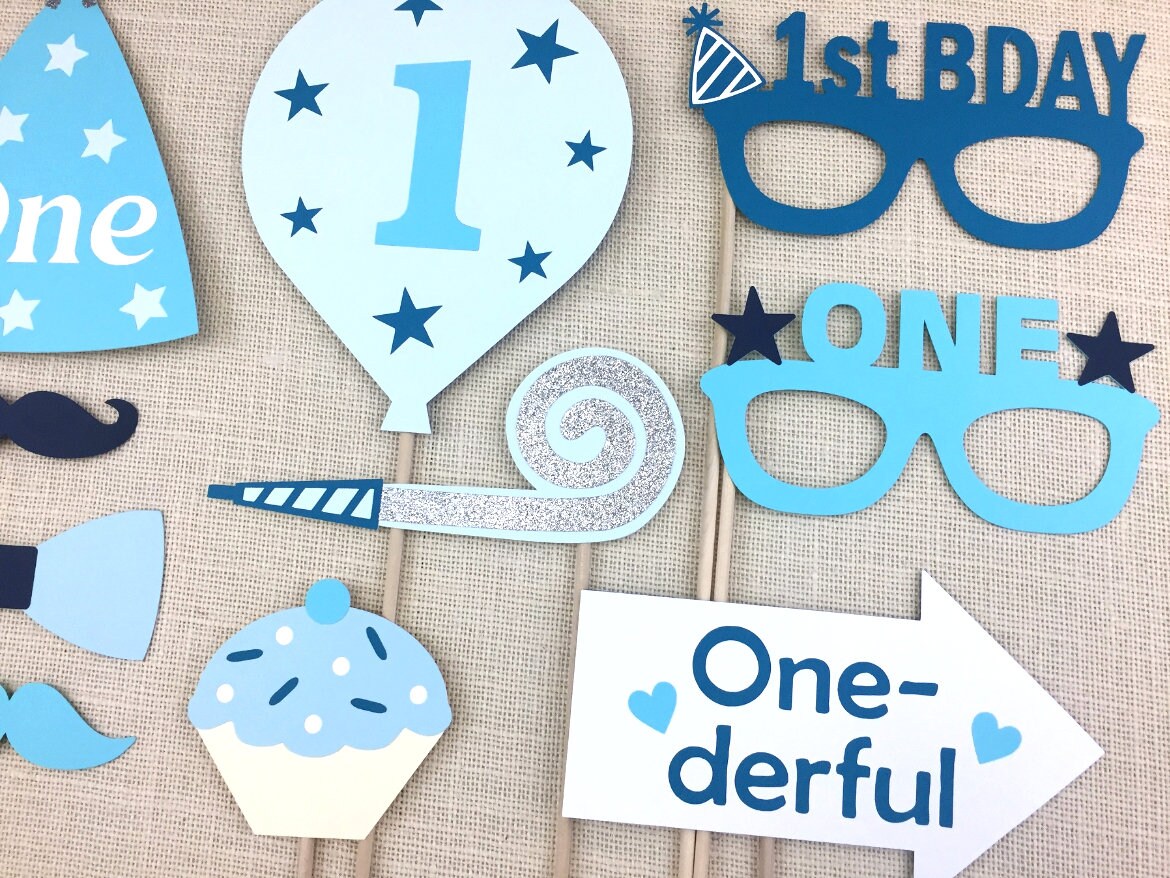 First Birthday Photo Booth Props / One-derful / 1st Bday Party | Etsy