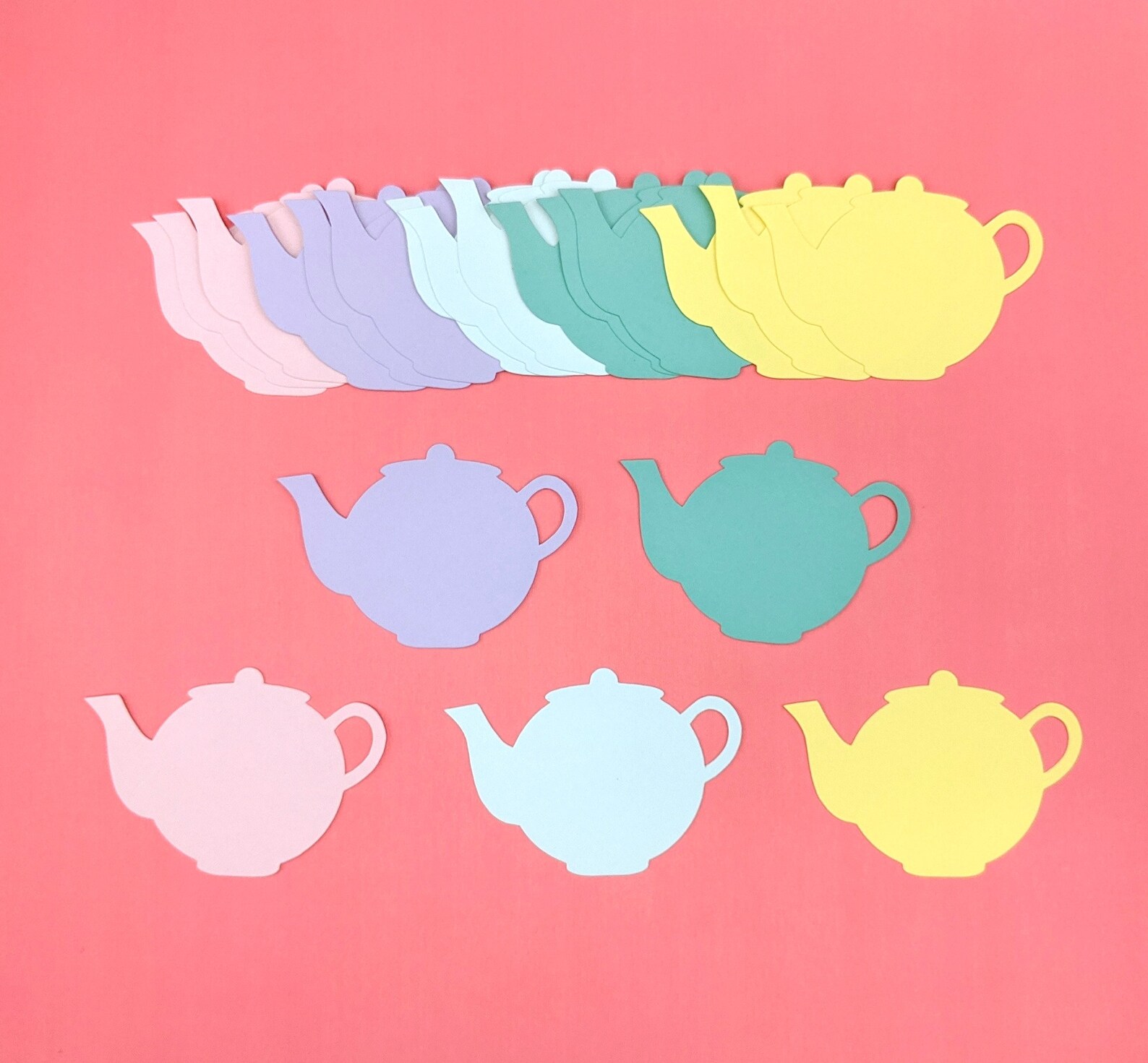 Teapot Die Cuts / Ladies Tea Party / Teapot Cut Outs / Etsy