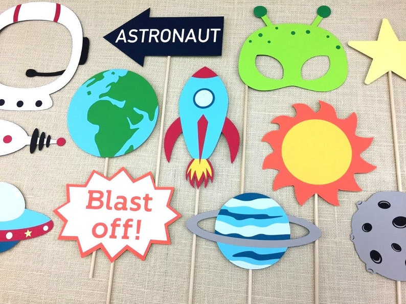 Space Theme Photo Booth Props / Rocket / Astronaut Party / | Etsy