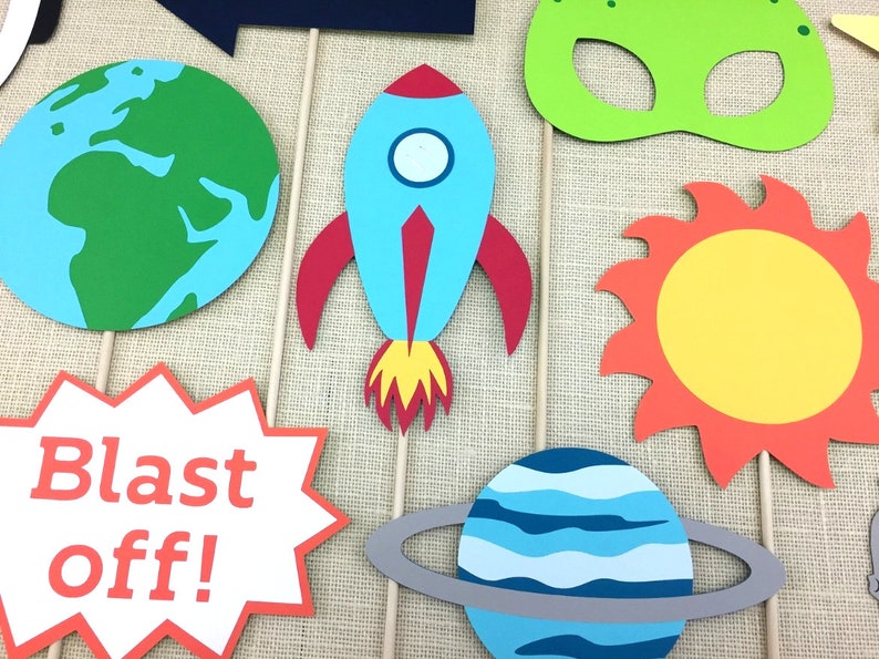 Space Theme Photo Booth Props / Rocket / Astronaut Party / | Etsy