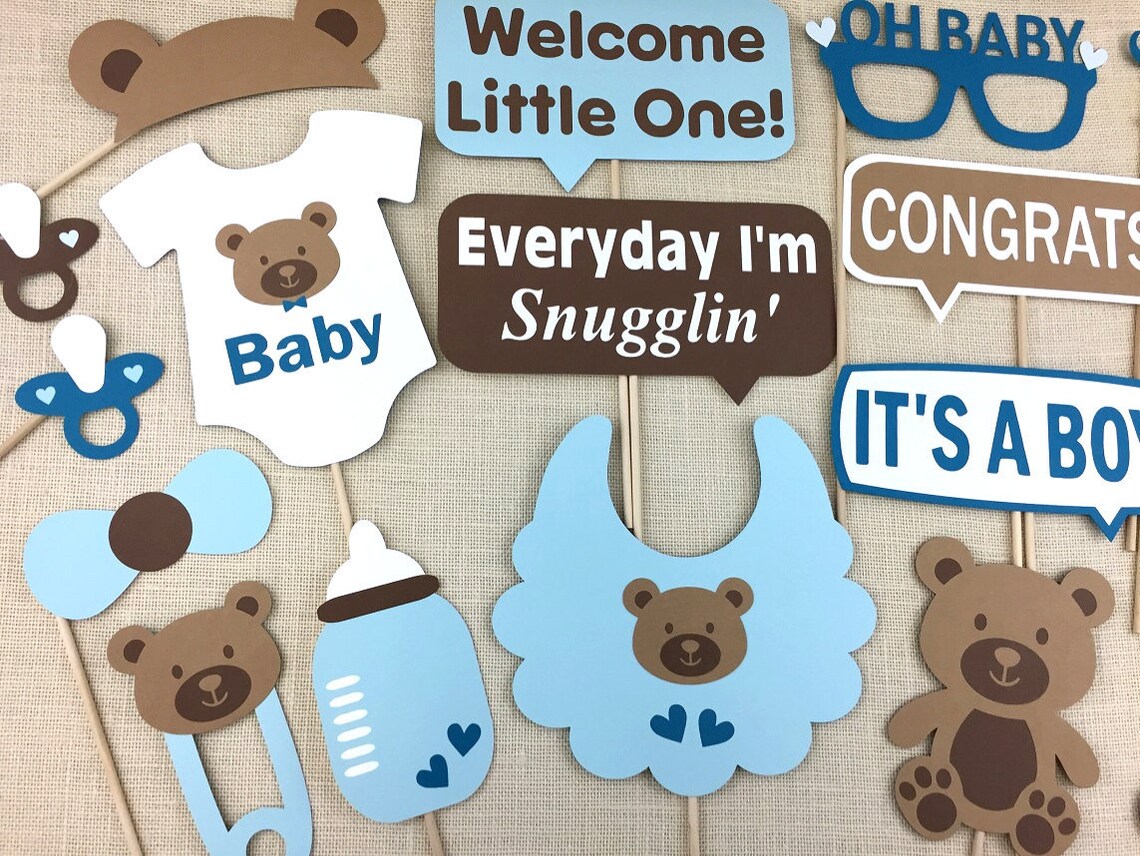 Teddy Bear Themed Baby Shower / Baby Boy Photo Props / New Etsy