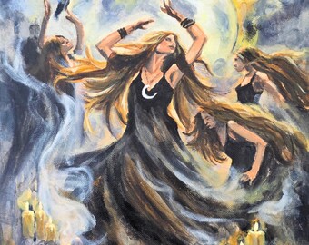 Sisters of the Moon – Mystical Feminine Art | Printable Wall Art | 8×10, 11×14, 16×20 Digital Download