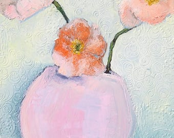 Blush Floral Trio – Pastel Vase Flowers | Printable Wall Art | 8×10, 11×14, 16×20 Digital Download