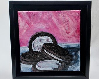 Love at First Bite – Original Cookie Painting in Black Frame | 6x6 Acrylic Food Art | Modern Kitchen Decor | Snack Art | Noel Butler Art
