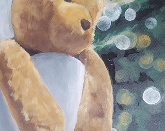 Christmas Bear Printable Wall Art | Holiday Teddy Bear Digital Download | Christmas Nursery Decor