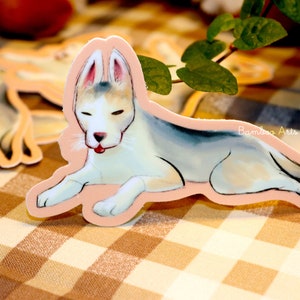 Siberian Husky Vinyl Die Cut Sticker || Doggo/Pupper Waterproof Sticker || Husky Mix || Gift for animal/husky lover or dog person