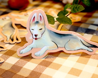 Siberian Husky Waterproof Vinyl Sticker | Dog Lover Gift