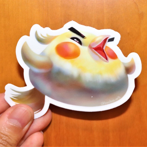 Cockatiel Chubby Birds Vinyl Stickers // 2 variations // water, UV, scratch resistent // cute fat funny animal gift