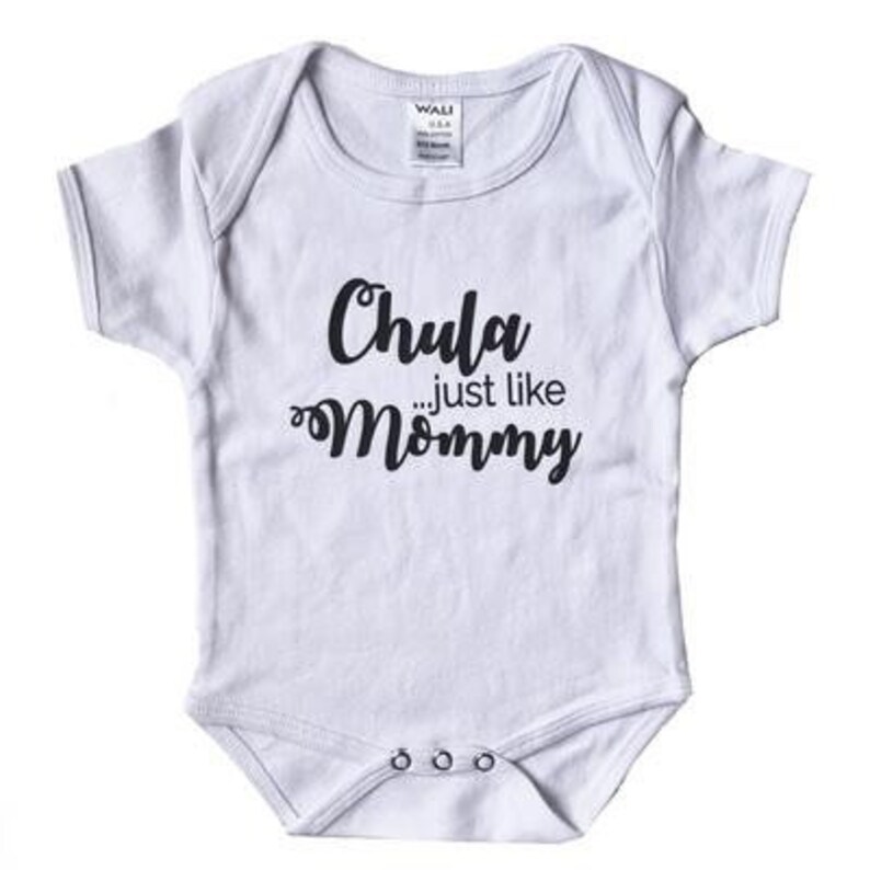 Chula Just Like Mommy Baby Onesie White and Black