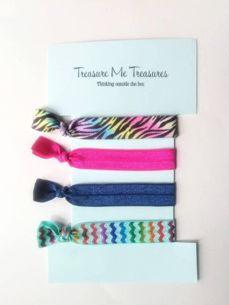 Multicolored Elastic Hair Ties Etsy