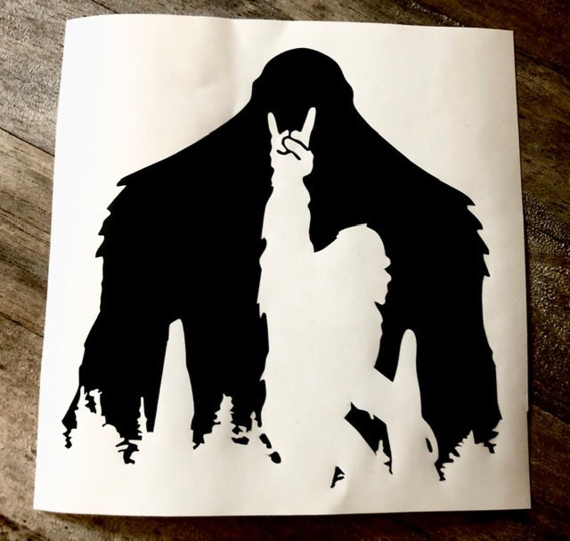 Bigfoot rock on decal Etsy
