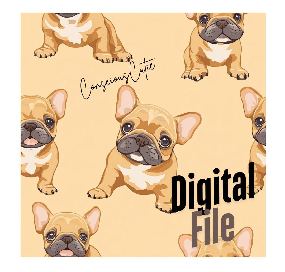 French Bulldog Seamless Pattern Svg Repeating Pattern Seamless Frenchie ...