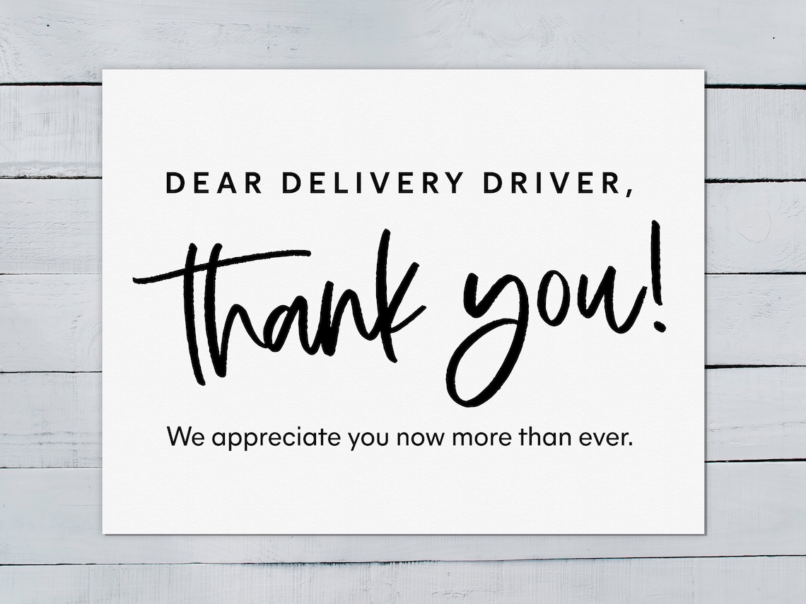Delivery Driver Thank You Appreciation Snack Sign Printable Etsy