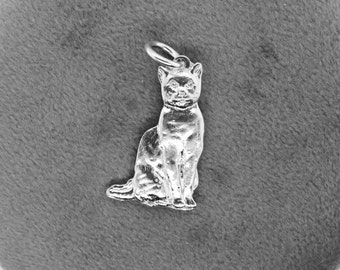 Sterling Silver Cat Charm