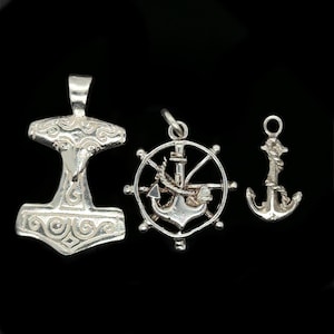 Anchor Charm Variety, Silver Ship Parts Charm - Handmade