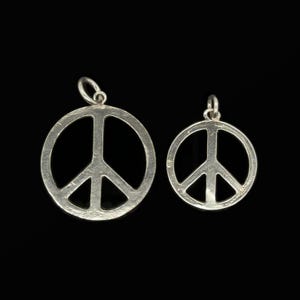 Peace Sign Charm, Silver