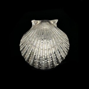 Sterling Silver Scallop Shell Pendant – Handmade charm - Ocean Jewelry, Marine Life Charm for Necklace or Bracelet - hidden bail
