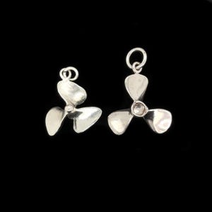 Sterling Silver Boat Propeller Charm – Handmade Nautical Pendant, Ship Parts Jewelry for Necklace or Bracelet