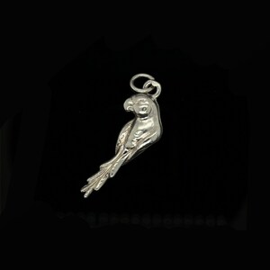 Bird Charm - Parrot Charm, Silver
