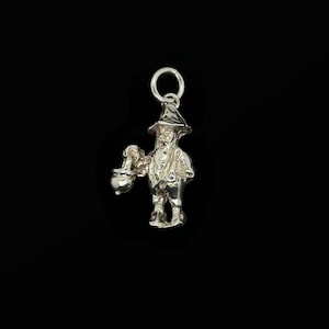 Sterling Silver Leprechaun Charm – Handmade Irish Good Luck Pendant, St. Patrick’s Day or Celtic Jewelry Gift