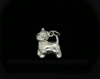 Charm de perro - Cachorro de perro, plata