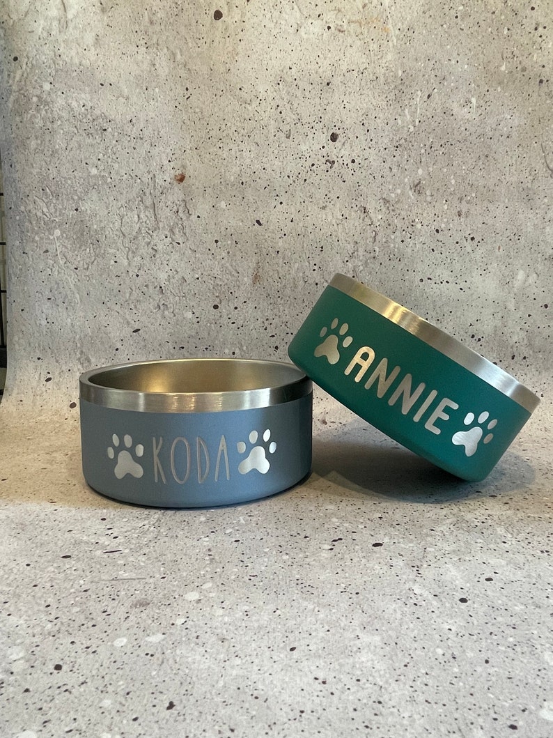 Engraved Stainless Steel Dog Bowl Etsy