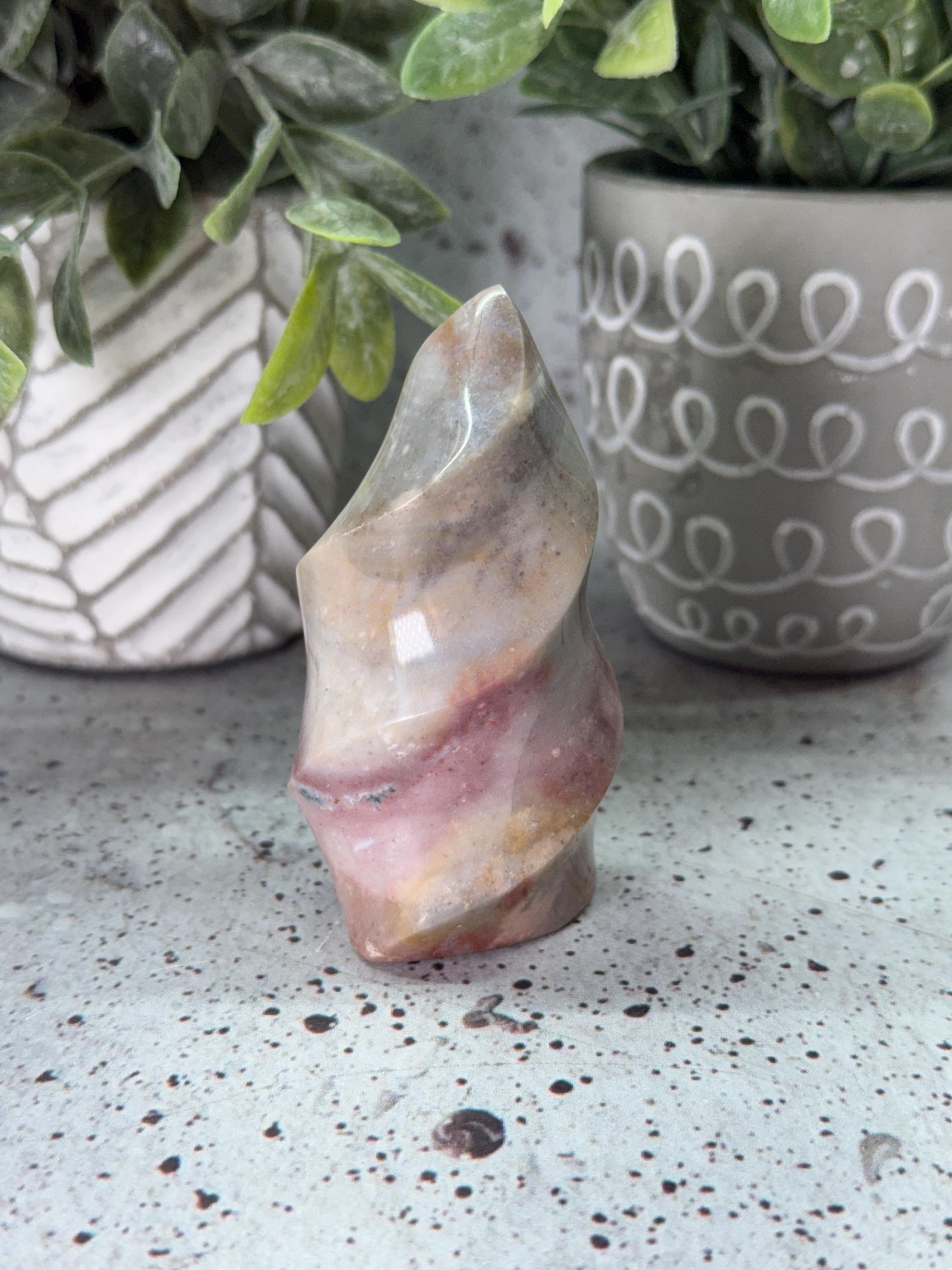 オーシャンジャスパー　フレーム オーシャンジャスパーフレーム：手彫りクリスタル彫刻、3.25インチ