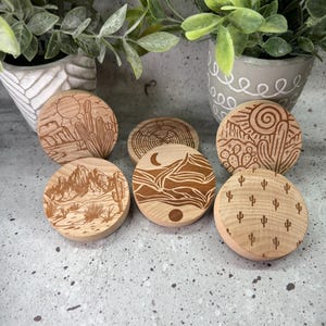 Engraved Wooden Bottle Opener – Desert Landscape Design | Rustic Beer Opener | Nature-Inspired Gift | Handmade Bar Tool | Southwest Decor
