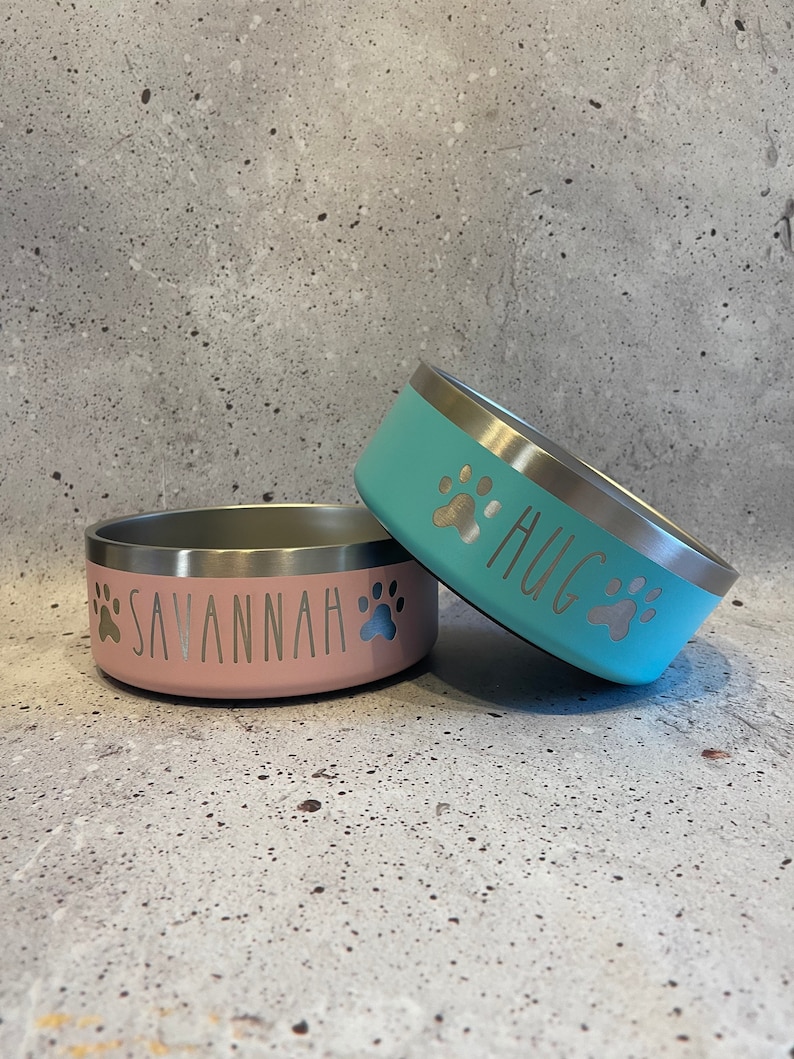 Engraved Stainless Steel Dog Bowl Etsy
