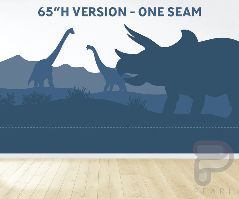 Dinosaur Wall Decal / Dinosaur Wall Mural / Peel and Stick Etsy