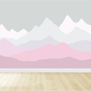 Removable Mountain Wall Decal / Peel and Stick Wall Mural