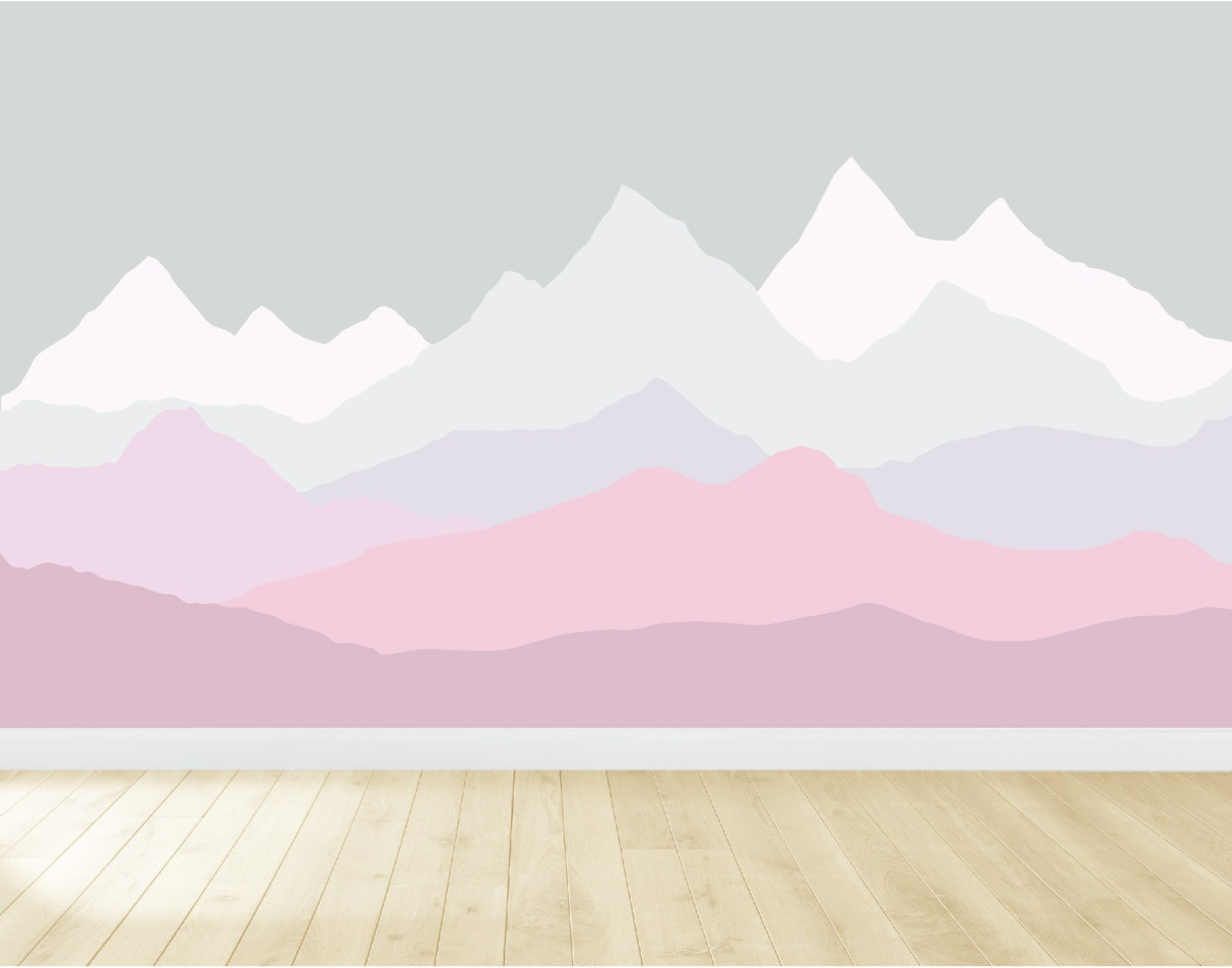 Removable Mountain Wall Decal / Peel and Stick Wall Mural Etsy