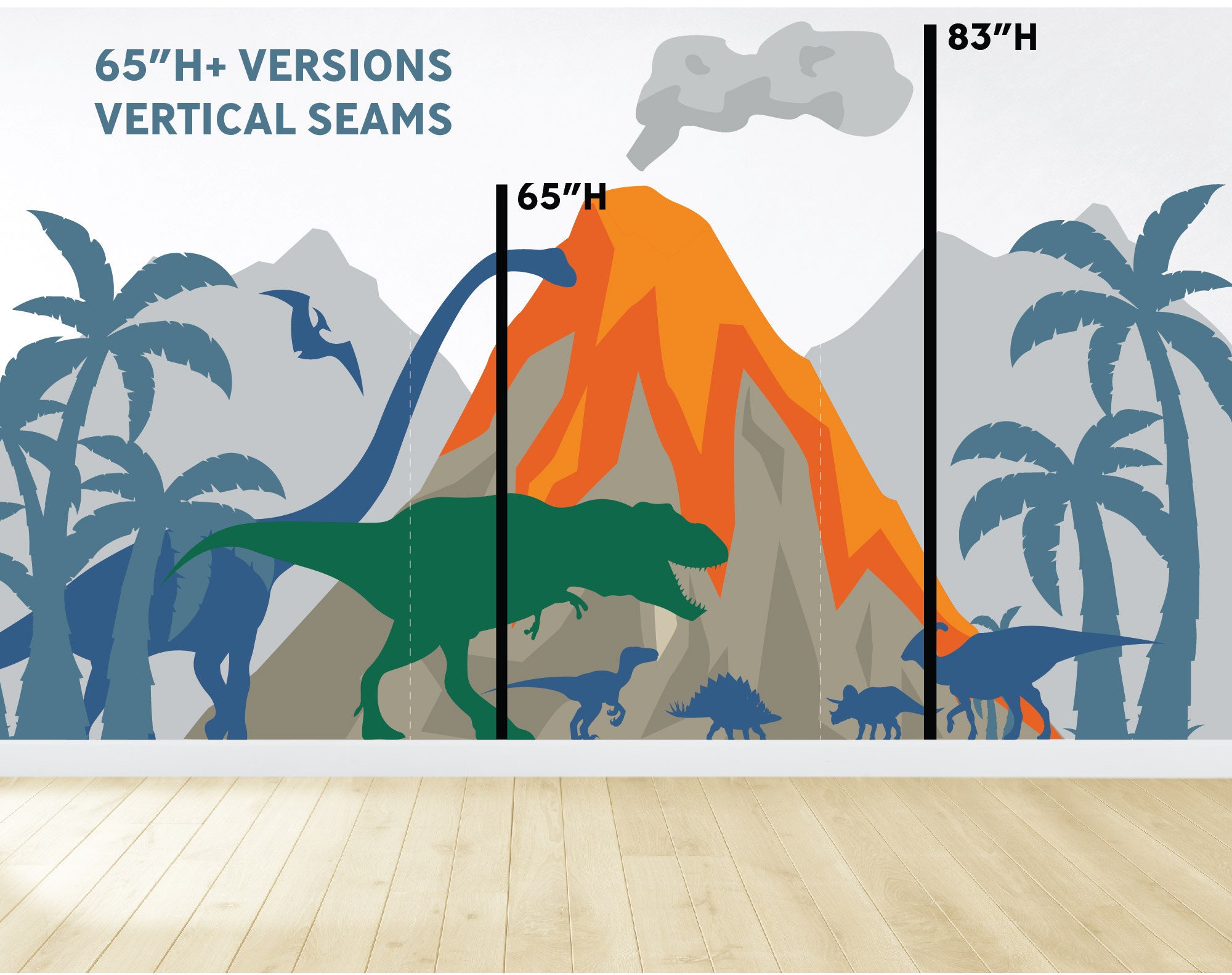 Dinosaur Wall Mural / Dinosaur Wall Decal / Peel and Stick Etsy — free download