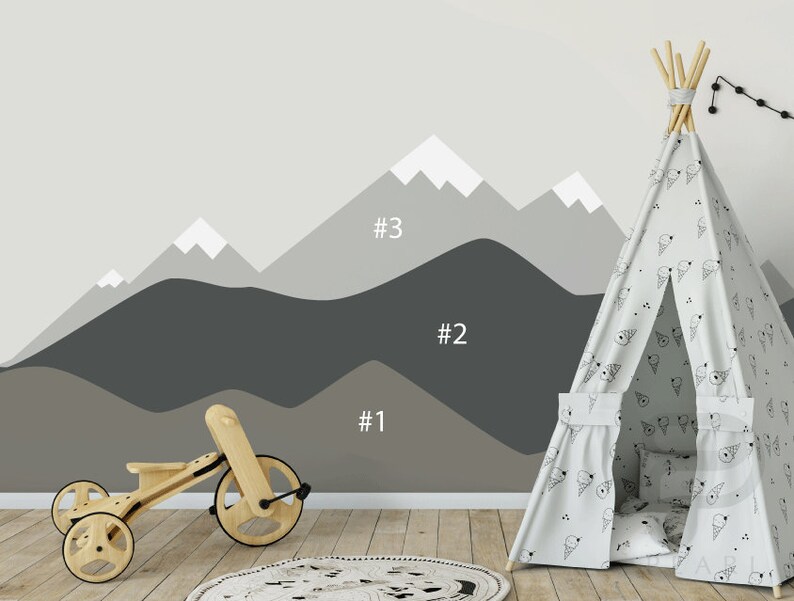 Mountain Wall Decal / Mountain Wall Decor / Nursery Wall Etsy