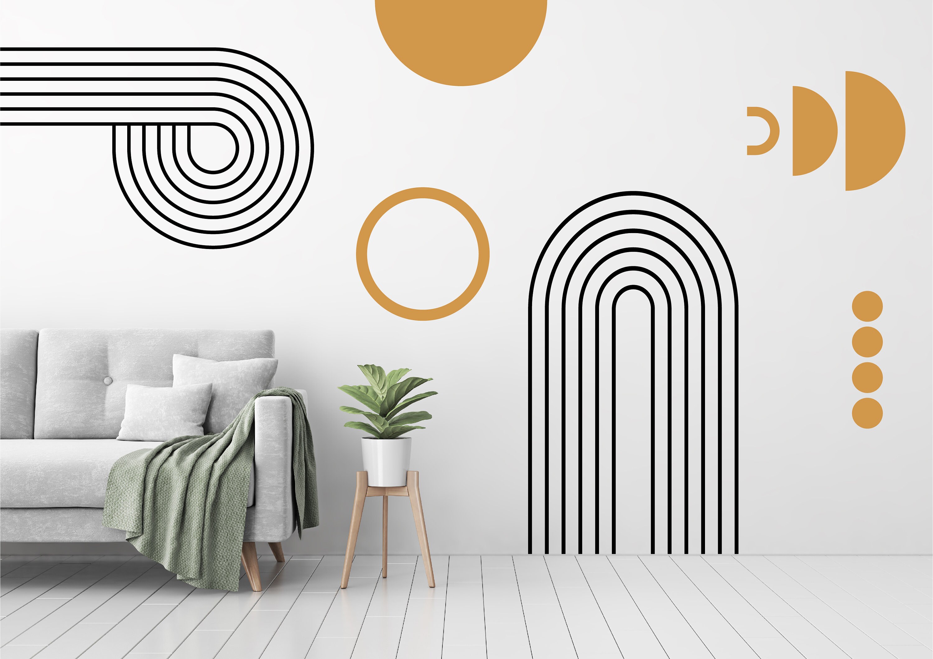 Arch Wall Decal / Boho Wall Decor / Abstract Wall Sticker / Etsy