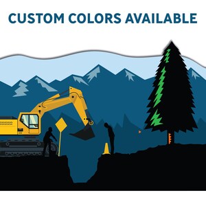 Digger Trucks Mural - Removable Wall Decal - Mountain Wall Mural ...