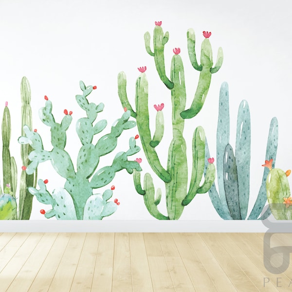Large Cactus Wall Decal Etsy
