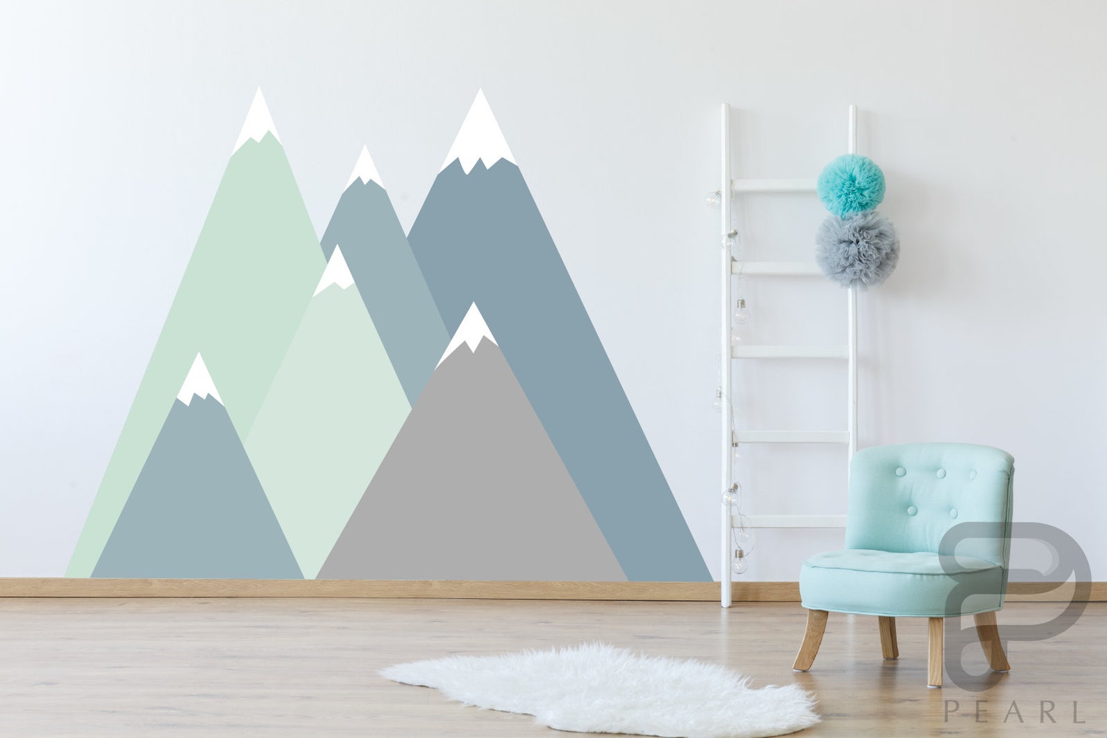 Removable Mountain Wall Decal / Peel and Stick Wall Mural Etsy