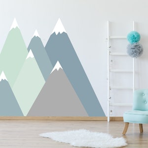 Removable Mountain Wall Decal / Peel and Stick Wall Mural