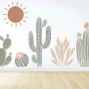 Cactus Wall Decals / Cactus Wall Decor / Boho Wall Art / Cactus Wall Art / Removable Wall Decals