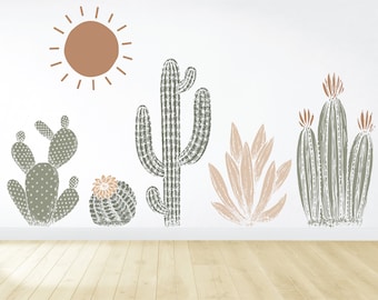 Cactus Wall Decals / Cactus Wall Decor / Boho Wall Art / Cactus Wall Art / Removable Wall Decals